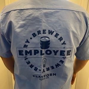 Mens XL Platform Beer Work Shirt